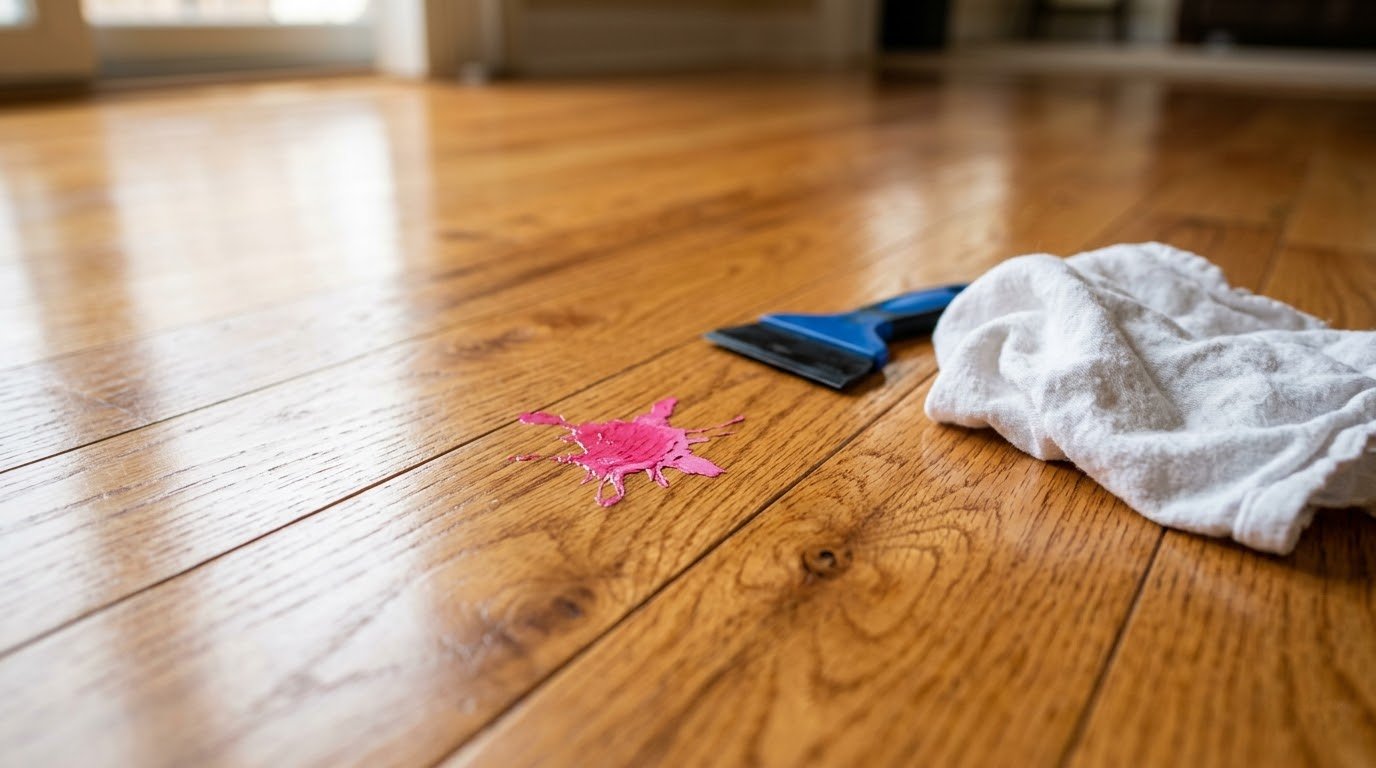 Nail polish stain on hardwood floor